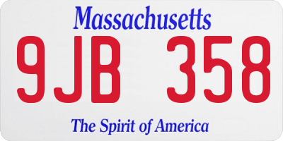 MA license plate 9JB358