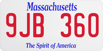 MA license plate 9JB360