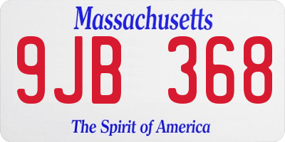 MA license plate 9JB368