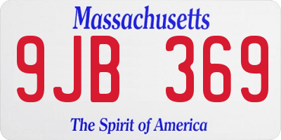 MA license plate 9JB369