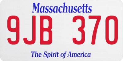 MA license plate 9JB370