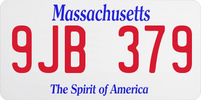 MA license plate 9JB379