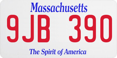 MA license plate 9JB390