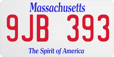 MA license plate 9JB393