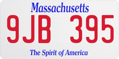 MA license plate 9JB395