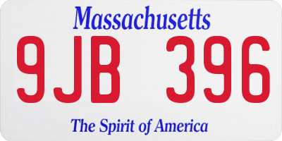 MA license plate 9JB396