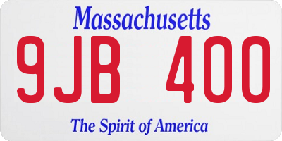 MA license plate 9JB400