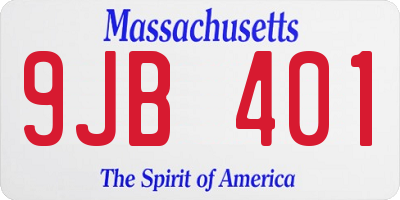 MA license plate 9JB401