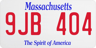 MA license plate 9JB404