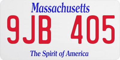 MA license plate 9JB405