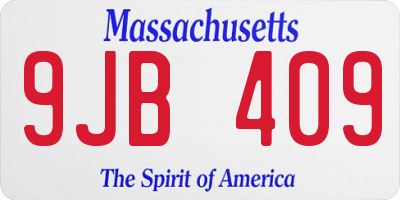 MA license plate 9JB409