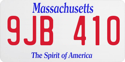 MA license plate 9JB410