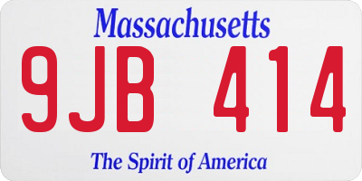 MA license plate 9JB414