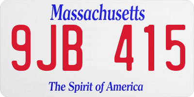 MA license plate 9JB415