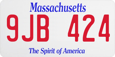 MA license plate 9JB424