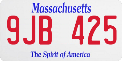 MA license plate 9JB425