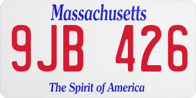 MA license plate 9JB426