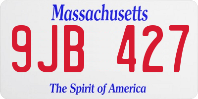 MA license plate 9JB427