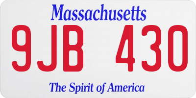 MA license plate 9JB430