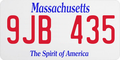 MA license plate 9JB435