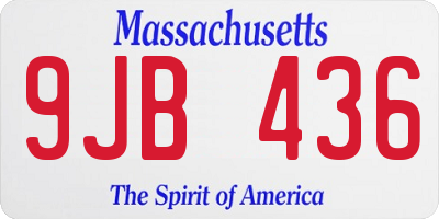 MA license plate 9JB436