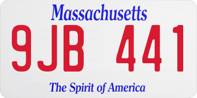 MA license plate 9JB441