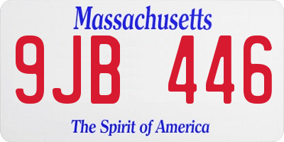 MA license plate 9JB446