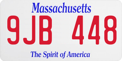 MA license plate 9JB448