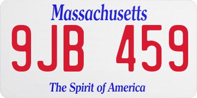 MA license plate 9JB459
