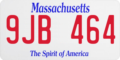 MA license plate 9JB464
