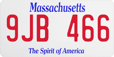 MA license plate 9JB466