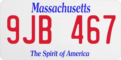 MA license plate 9JB467