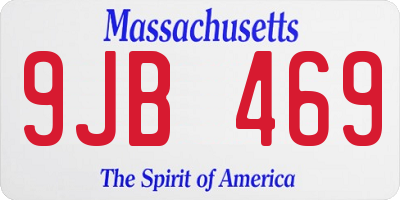 MA license plate 9JB469