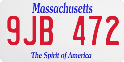 MA license plate 9JB472