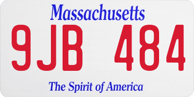 MA license plate 9JB484