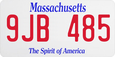 MA license plate 9JB485