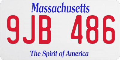 MA license plate 9JB486