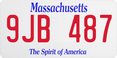 MA license plate 9JB487