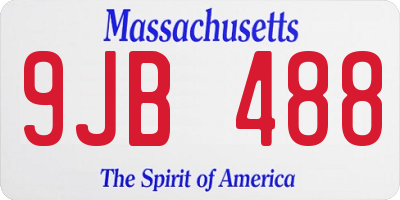 MA license plate 9JB488