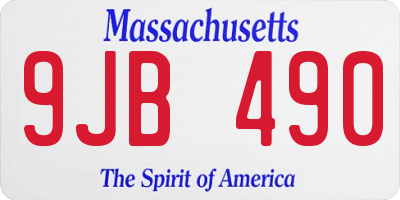 MA license plate 9JB490