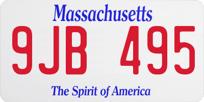 MA license plate 9JB495