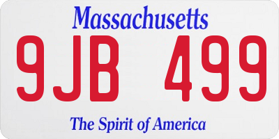 MA license plate 9JB499