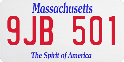 MA license plate 9JB501