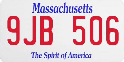 MA license plate 9JB506