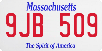 MA license plate 9JB509