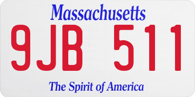 MA license plate 9JB511