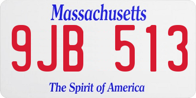 MA license plate 9JB513