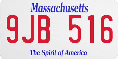 MA license plate 9JB516