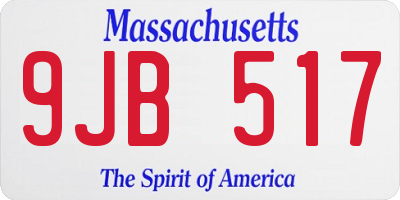 MA license plate 9JB517