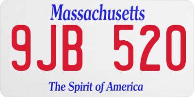 MA license plate 9JB520